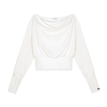 AsGony ASG25663 Off shoulder lace patchwork top