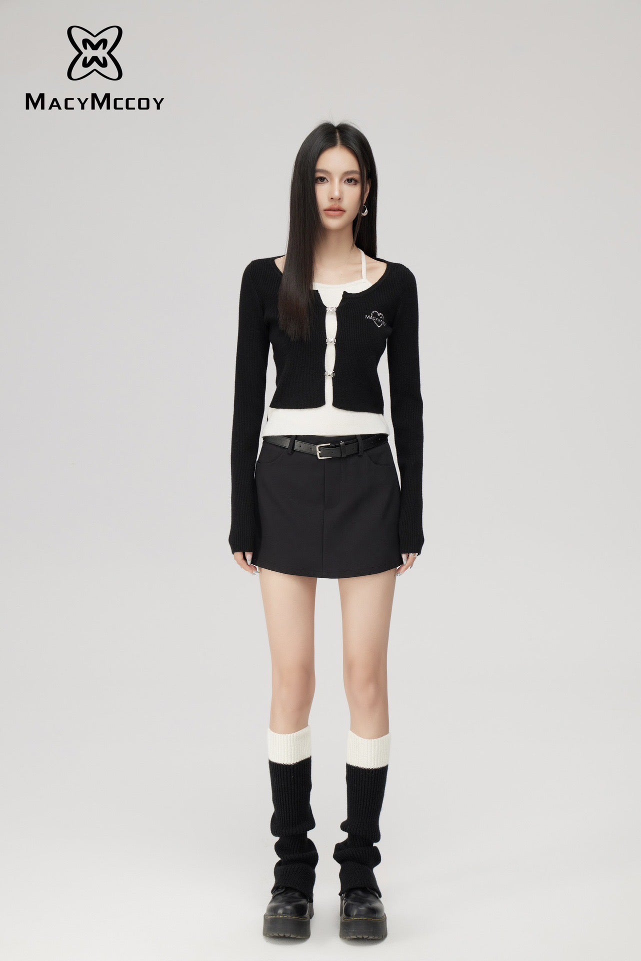 Macy Maccoy Sale Mock Two Pieces Knitted Top