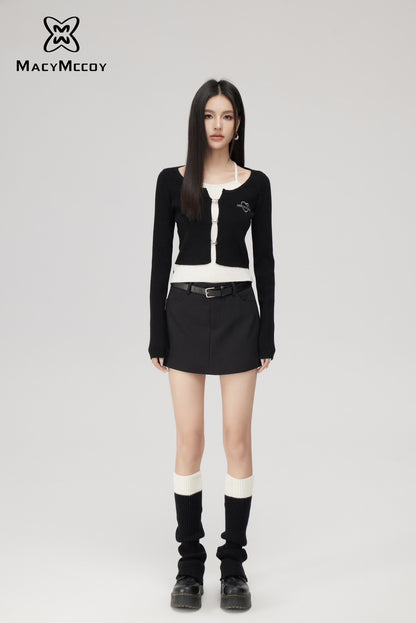 Macy Maccoy Sale Mock Two Pieces Knitted Top