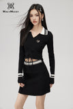 Macy Mccoy Mock Two Pieces Knitted Dress