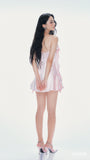 Jirene Pink Bow-Tie Strap Dress