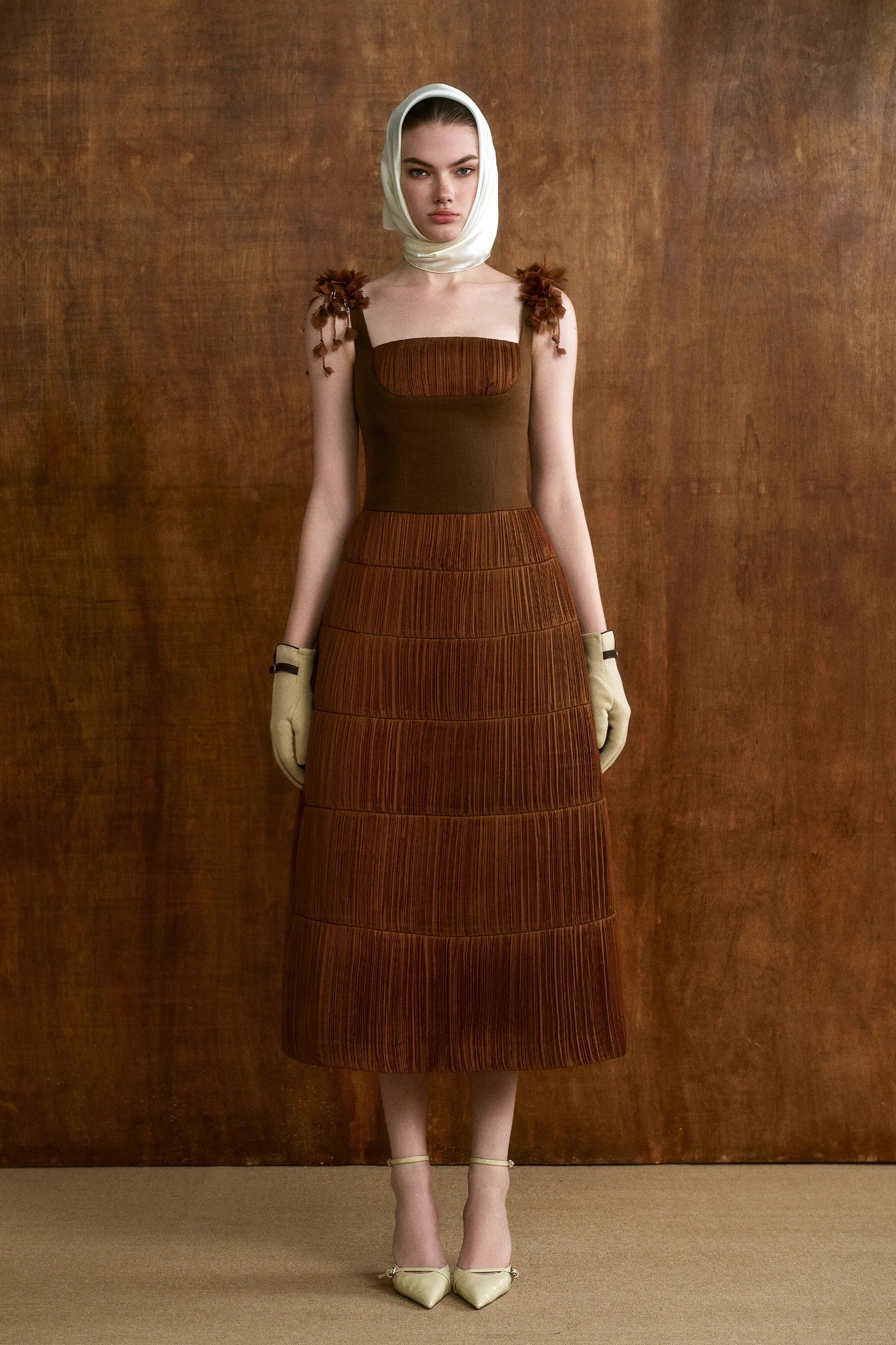 CICI TERRINA Strap-Detail Midi Dress