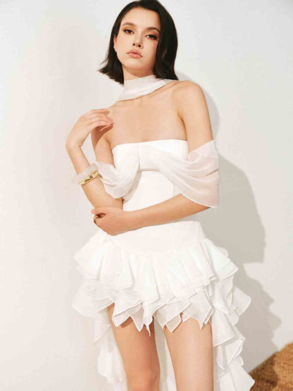 CICI Lucille Ruffled High-Low Dress