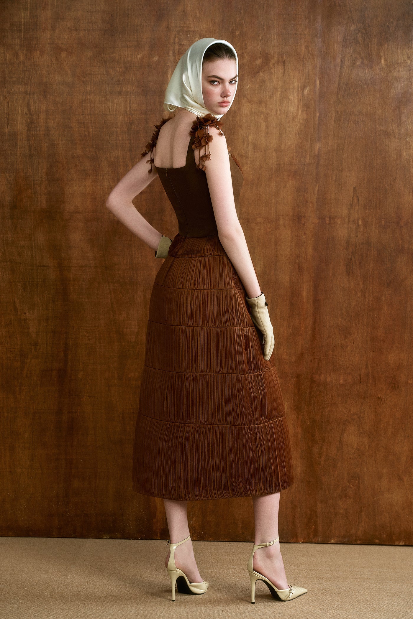 CICI TERRINA Strap-Detail Midi Dress