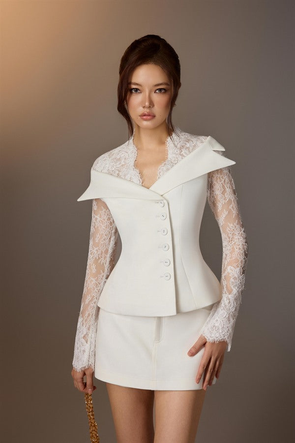 KEIRA TONG Lace Trimmed Shirt &amp; Minimal Skort