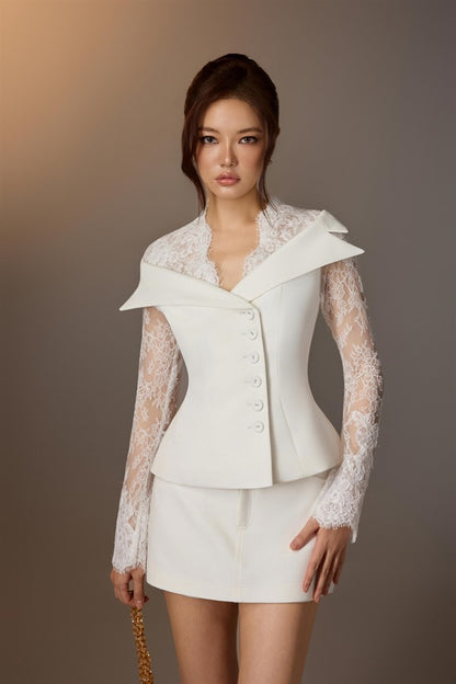 KEIRA TONG Lace Trimmed Shirt &amp; Minimal Skort
