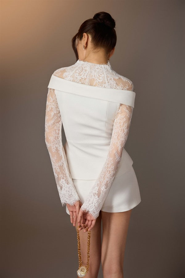 KEIRA TONG Lace Trimmed Shirt &amp; Minimal Skort