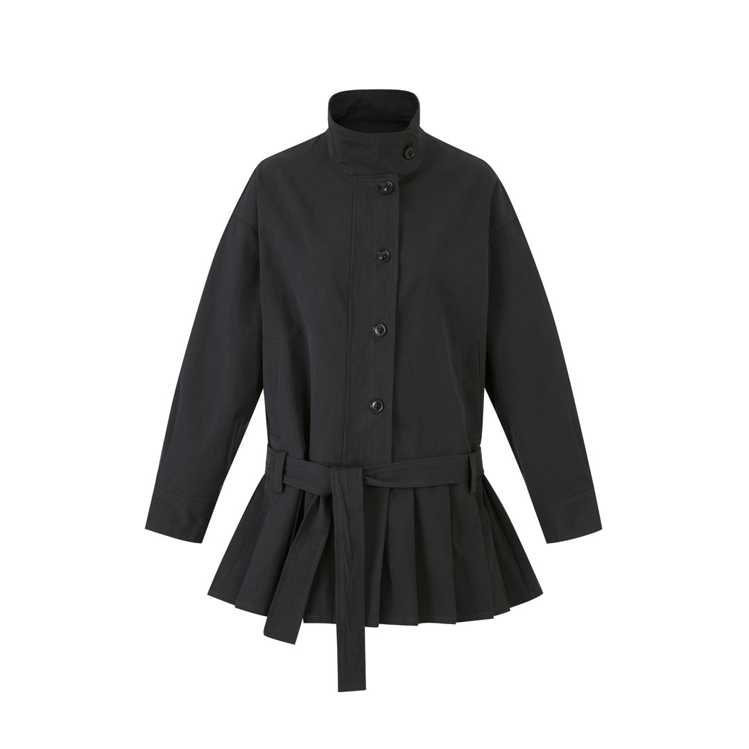 Lafreedom LAF350912 Stand up collar design pleated windbreaker jacket