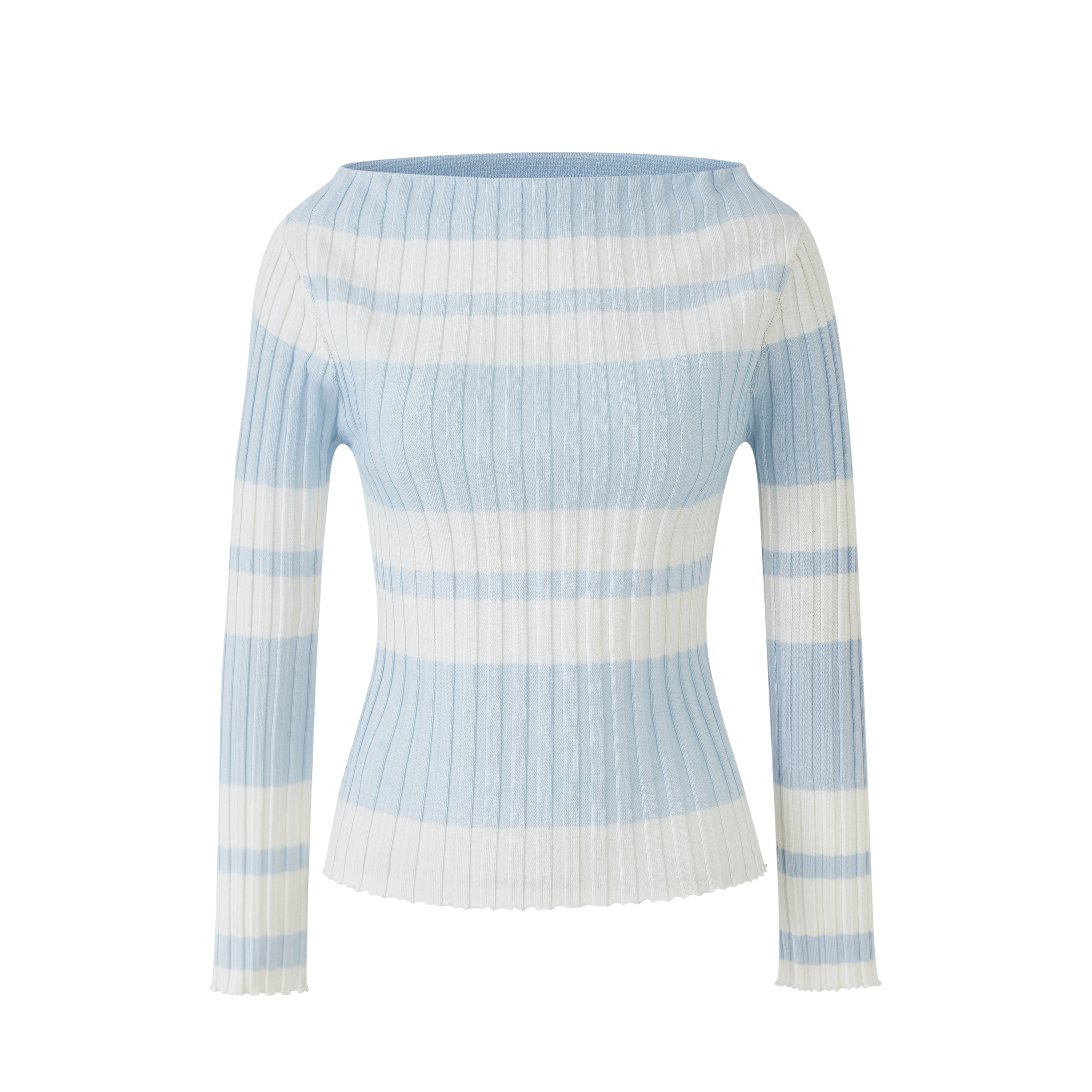 Lafreedom LAF360101 Clear and slim fit bright color striped knitted top