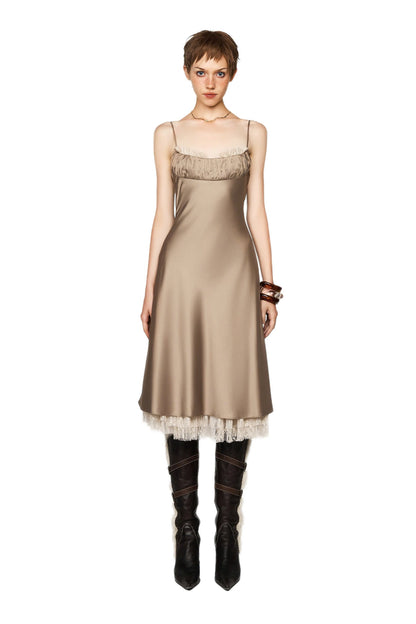 LSEOUL LORE DRESS-Brown