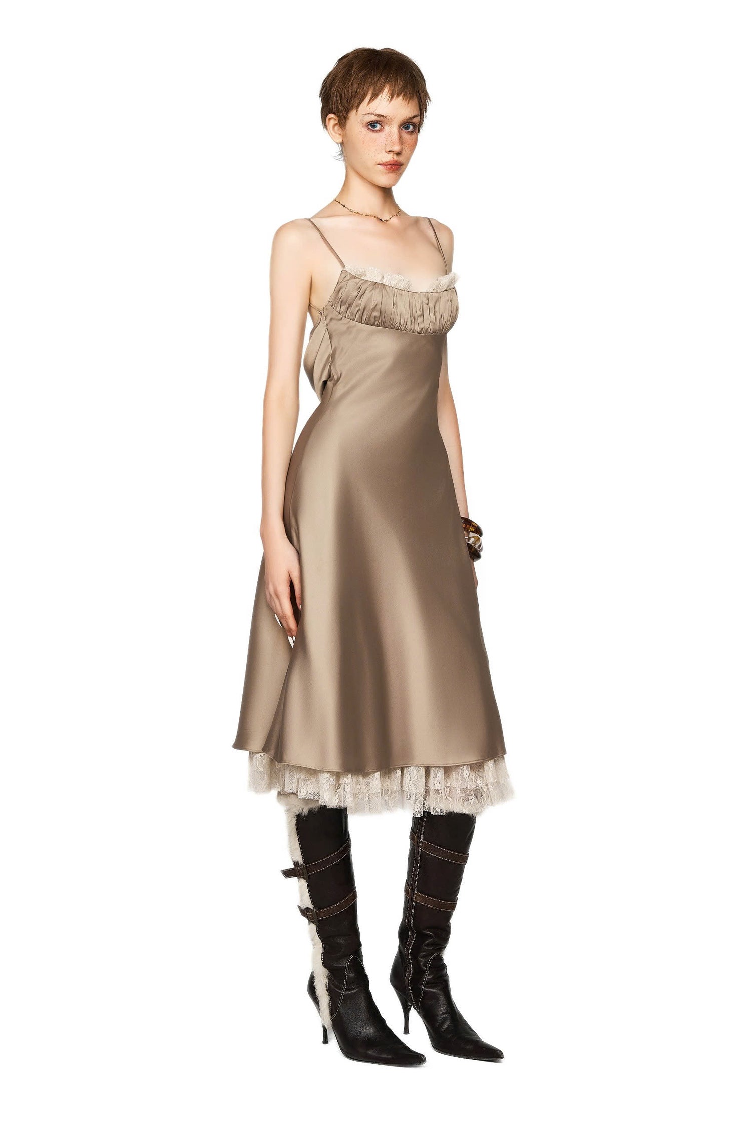 LSEOUL LORE DRESS-Brown