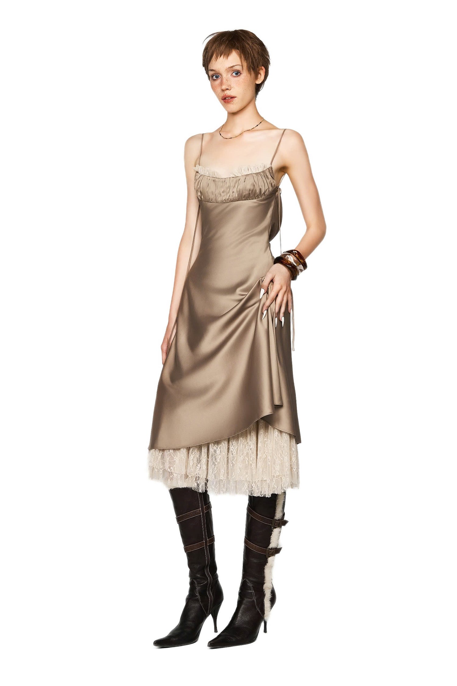 LSEOUL LORE DRESS-Brown