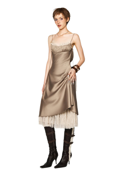 LSEOUL LORE DRESS-Brown