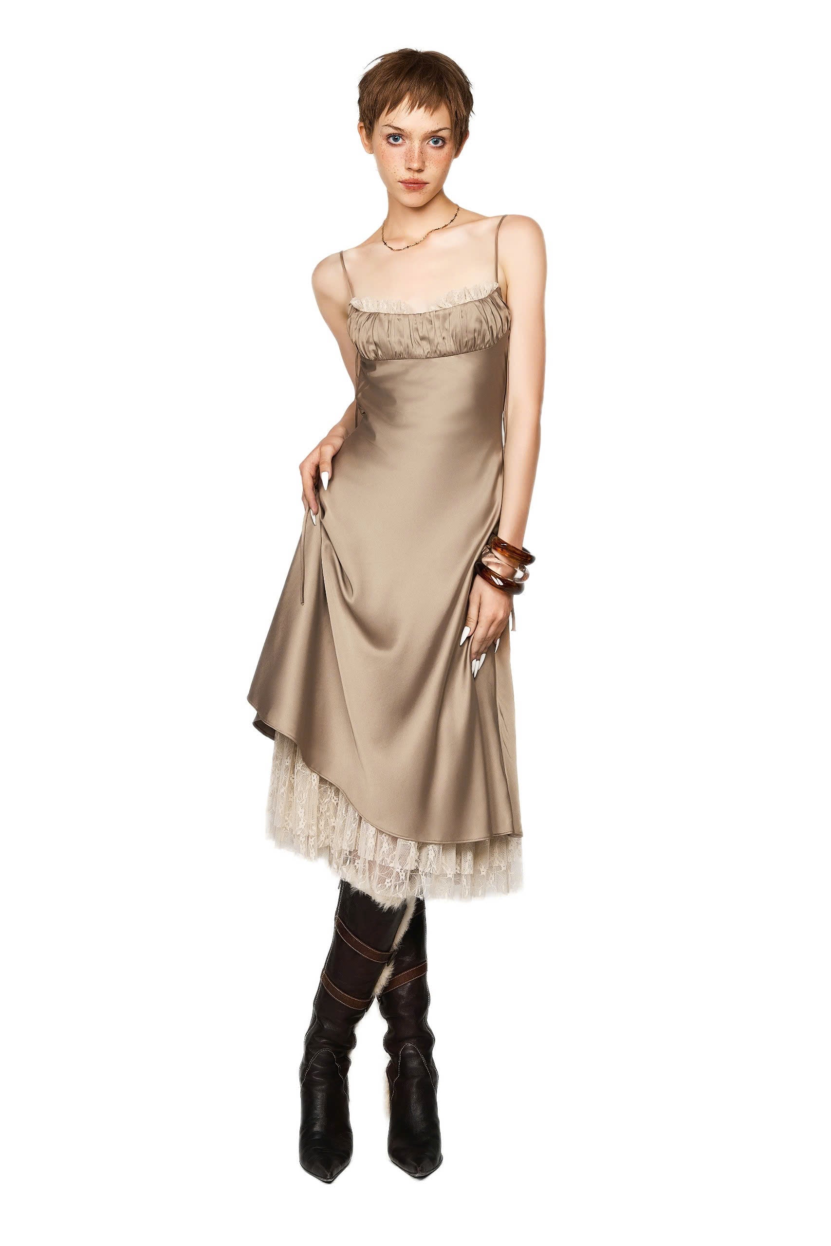 LSEOUL LORE DRESS-Brown