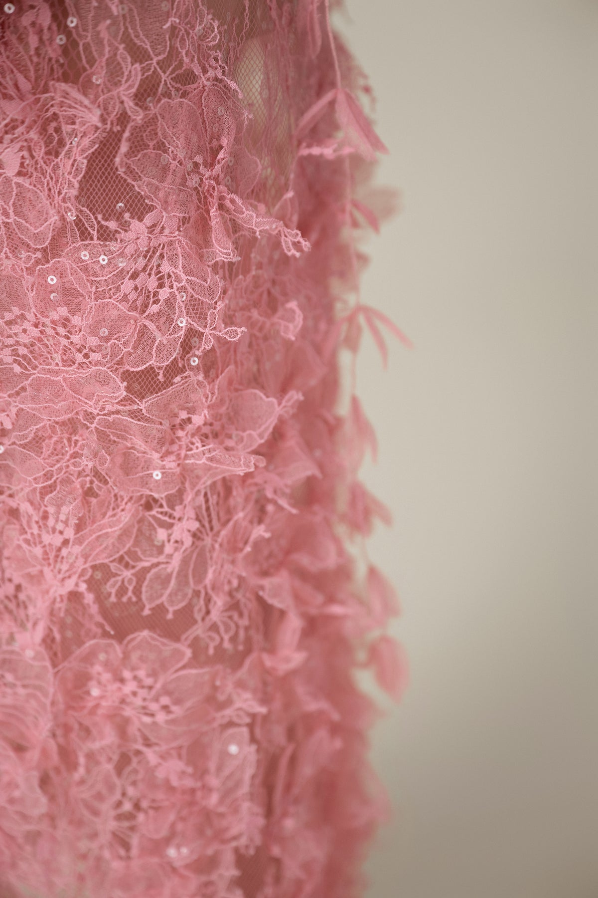 Lobbster Pink Beaded Lace Pencil Dress