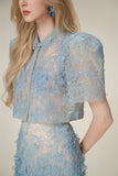 Lobbster Blue Beaded Lace Set Or Separate