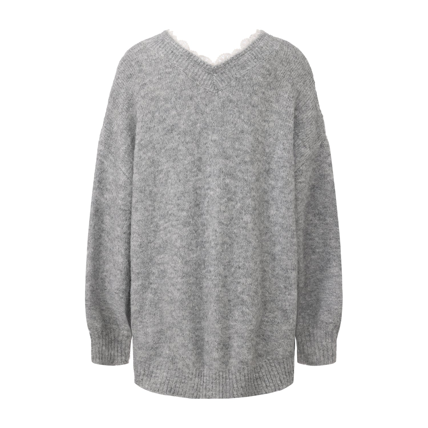 Sweater with detachable bows (Grey)