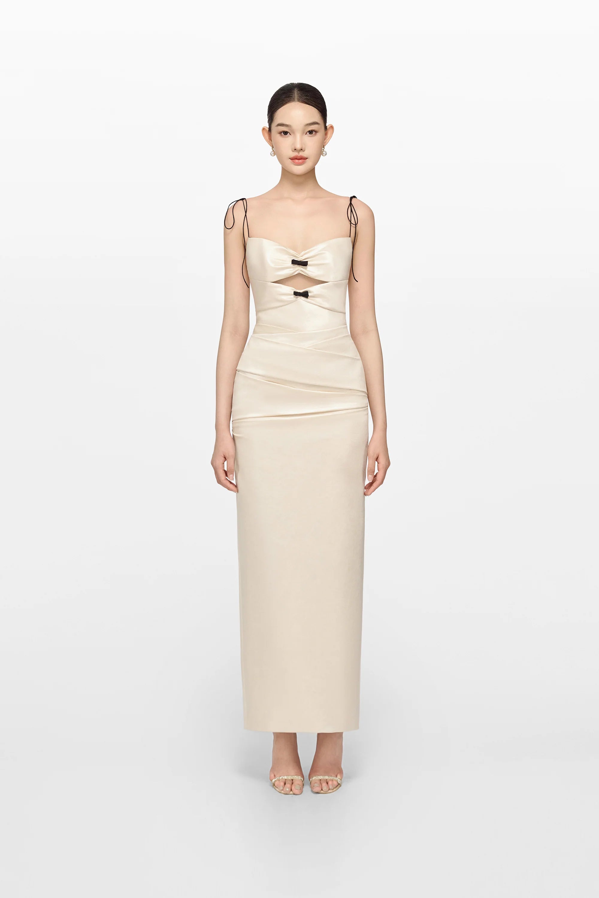 Montsand Ivory Leather Effect Dress