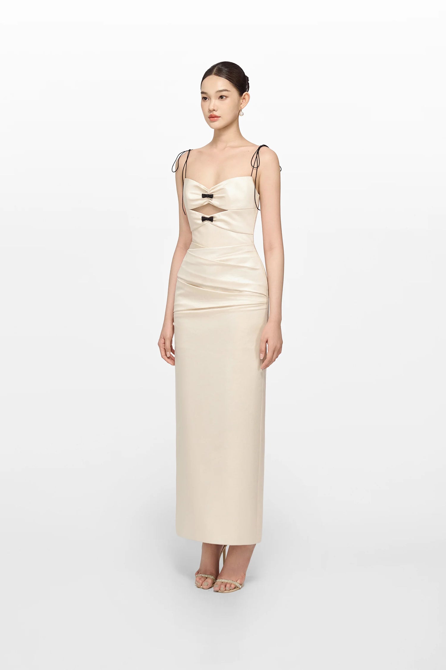 Montsand Ivory Leather Effect Dress