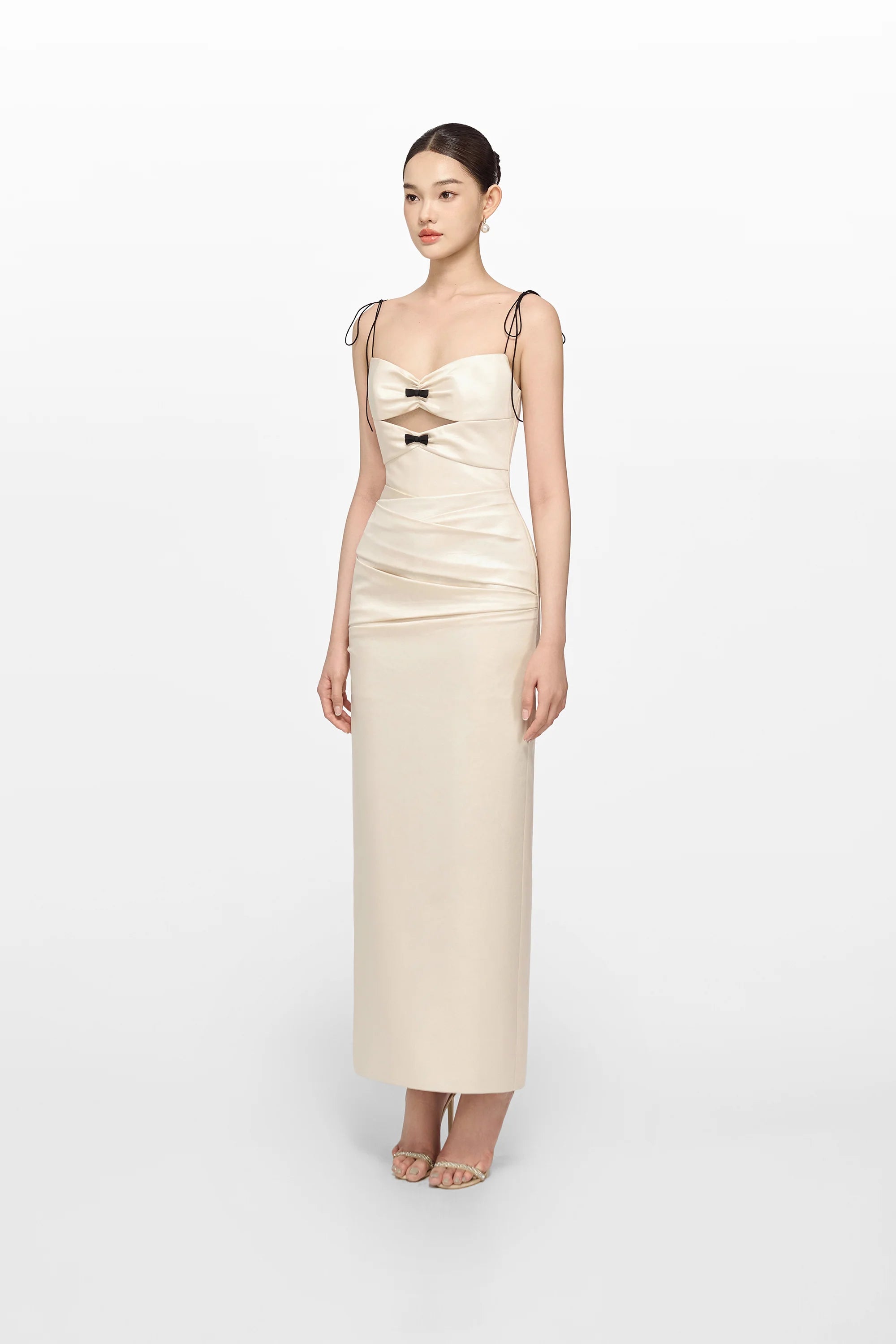 Montsand Ivory Leather Effect Dress