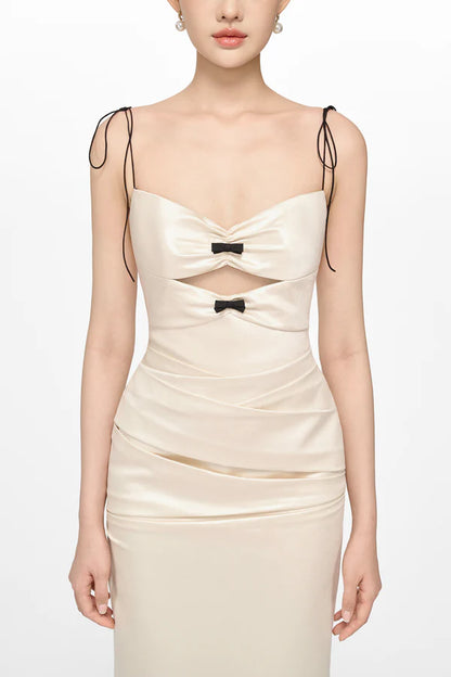 Montsand Ivory Leather Effect Dress