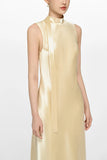 Montsand Gold Sleeveless Silk Dress