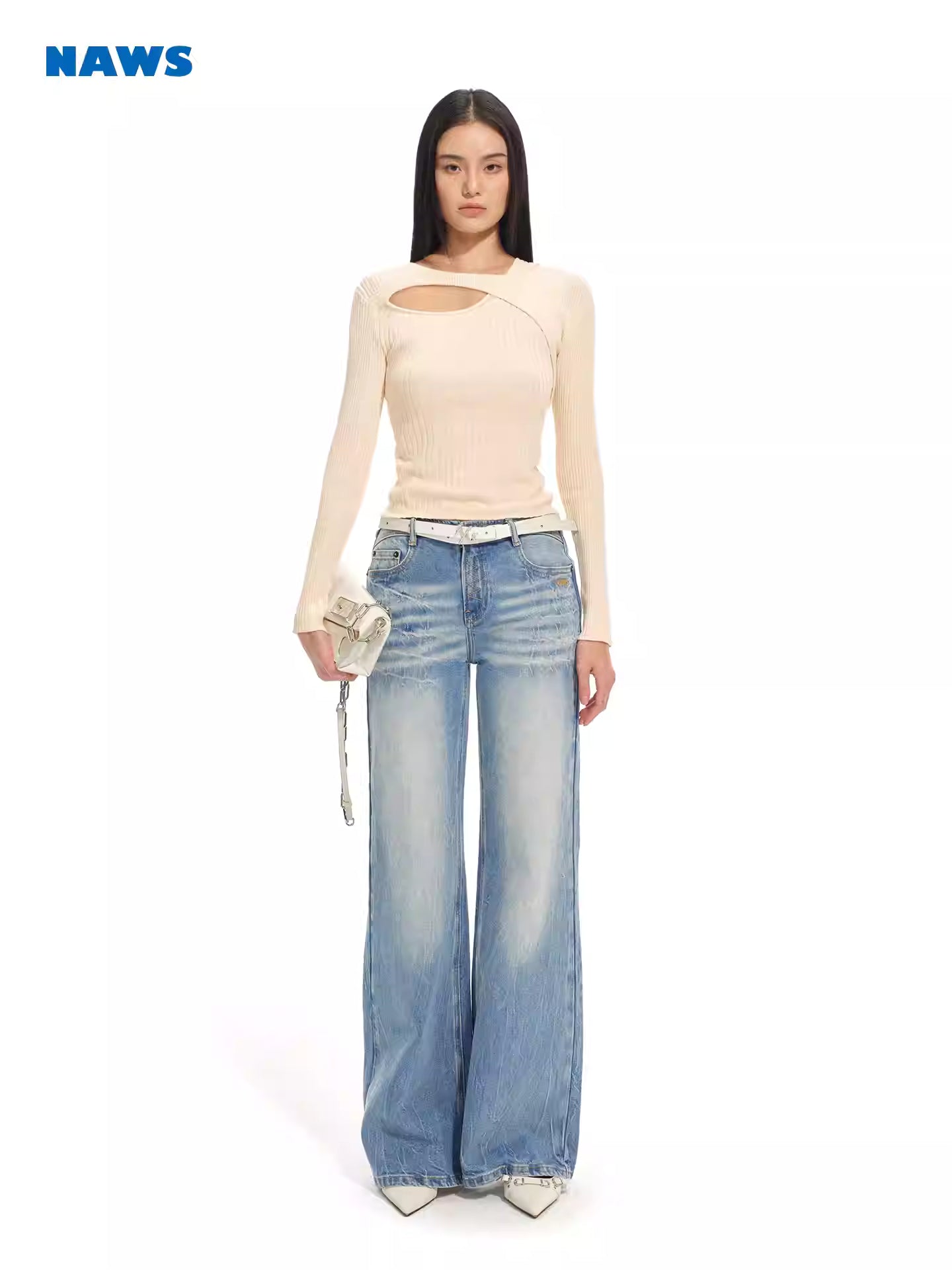 NAWS Classic Natural Fit Straight Denim Jeans