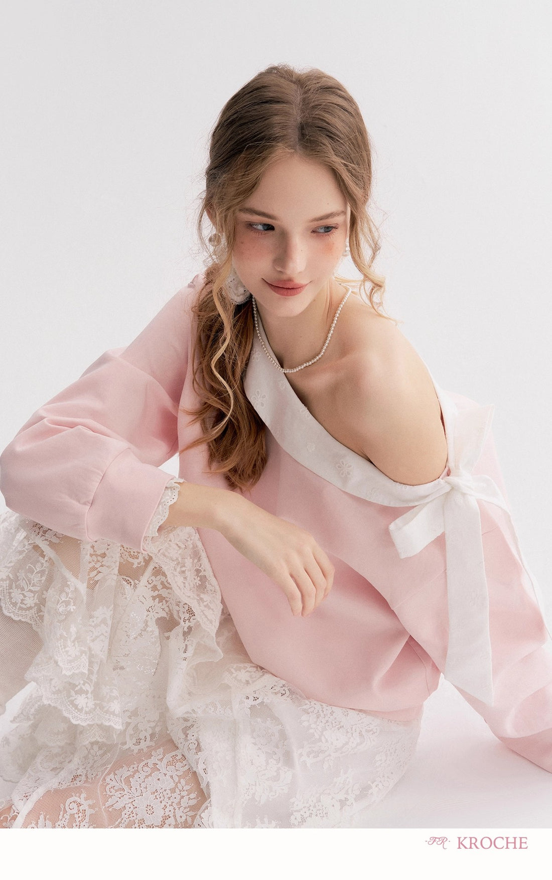 Kroche Lace High-waist A-line maxi skirt