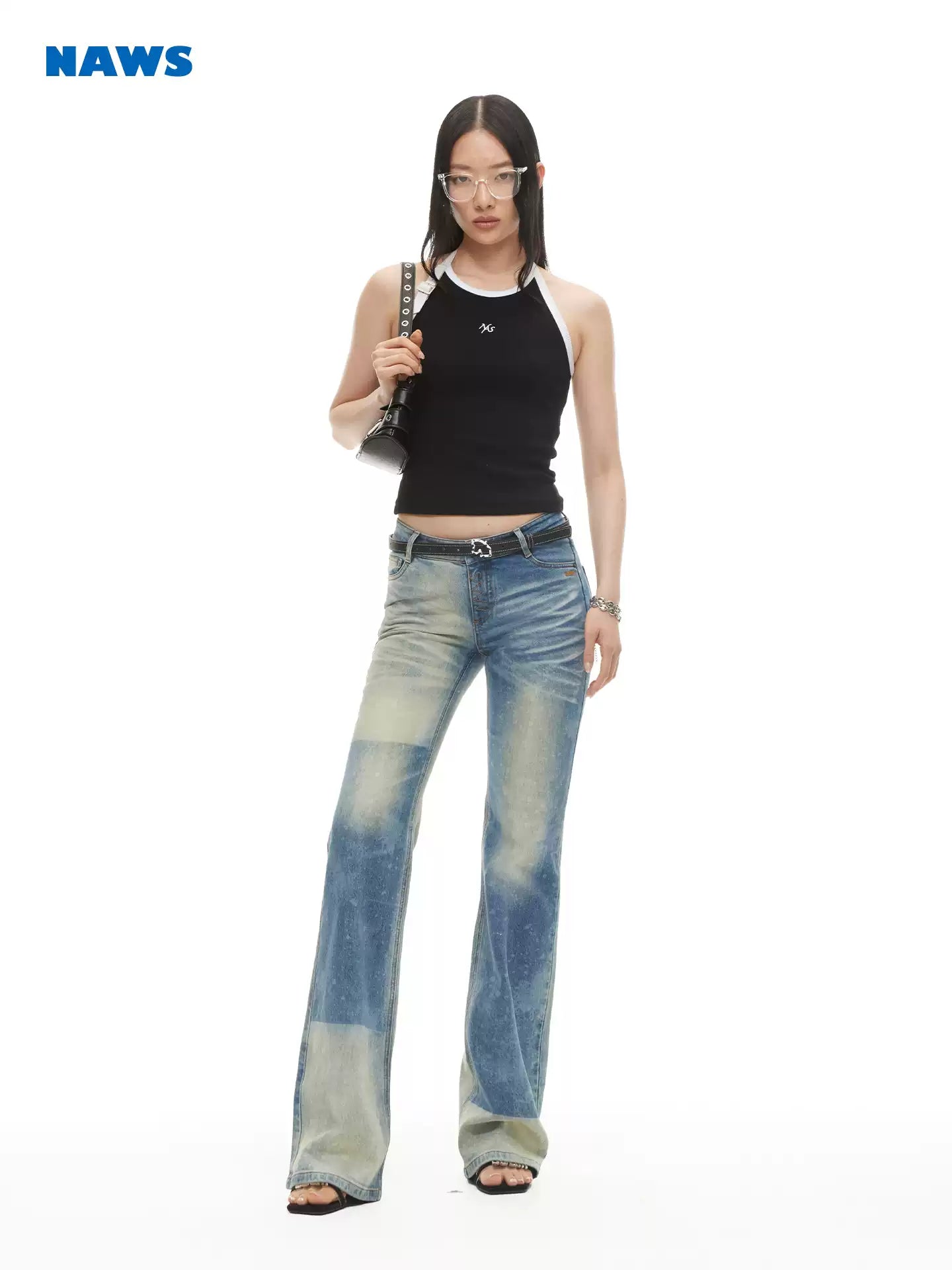 NAWS Tencel denim washed tight pants