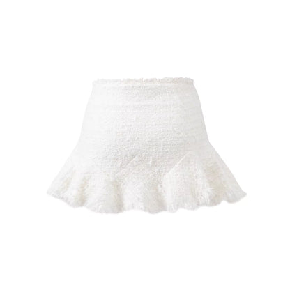 JELLOJELLO Lace silver onion woven wool coarse tweed fashion set