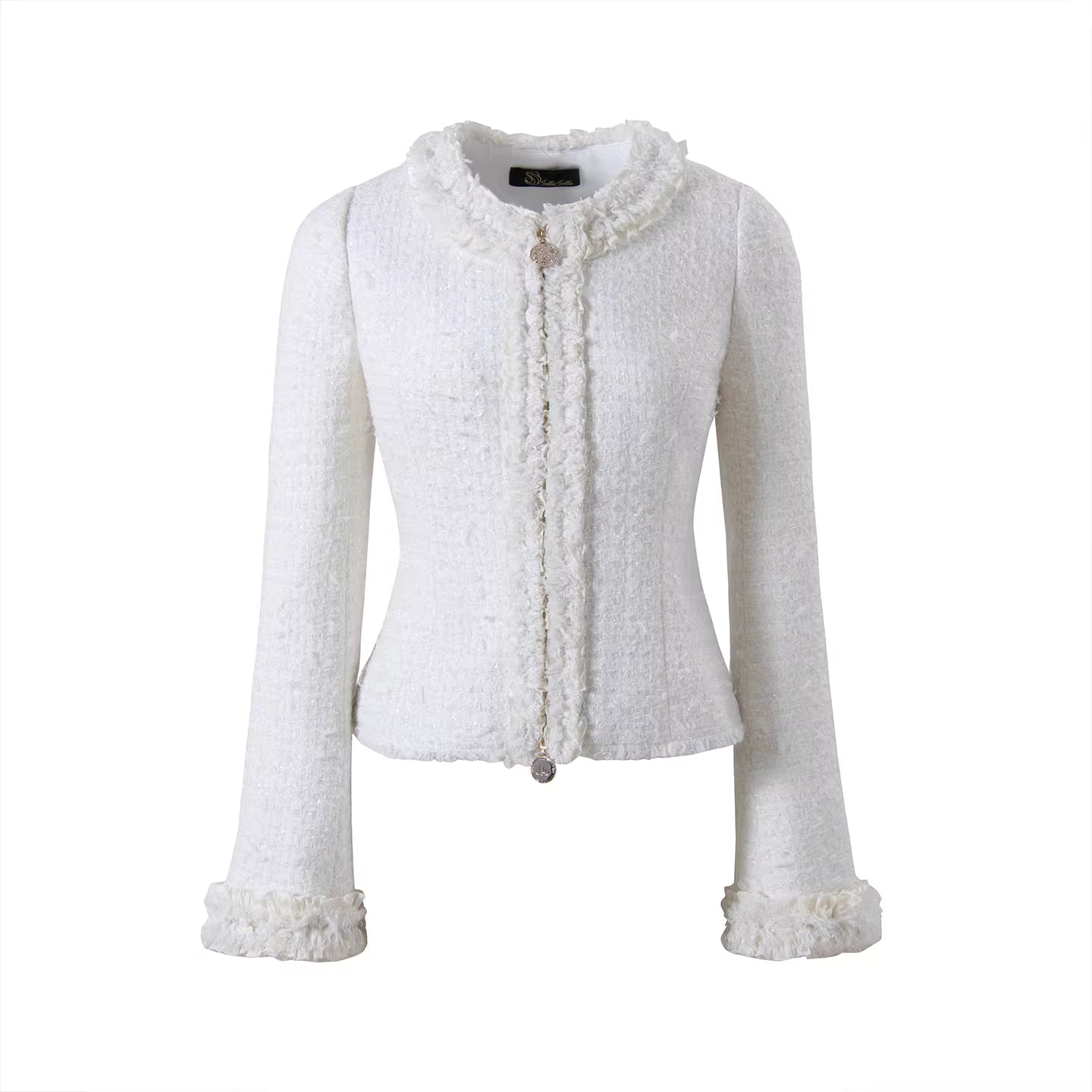 JELLOJELLO Lace silver onion woven wool coarse tweed fashion set