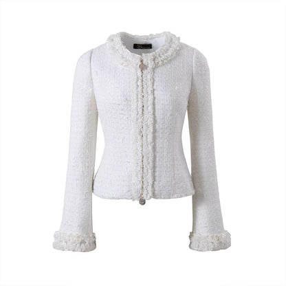 JELLOJELLO Lace silver onion woven wool coarse tweed fashion set