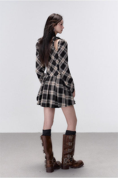 VIA PITTI Hanger plaid A-line dress