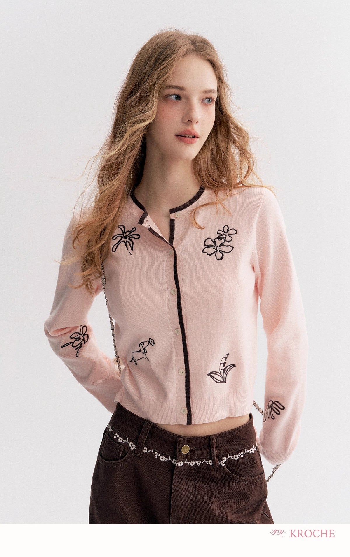 Kroche Long-Sleeve Knit Cardigan（2 color）