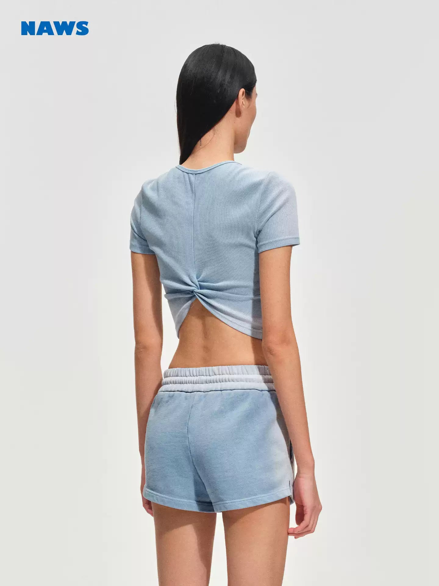 NAWS Fading distressed front shoulder slim fit T-shirt