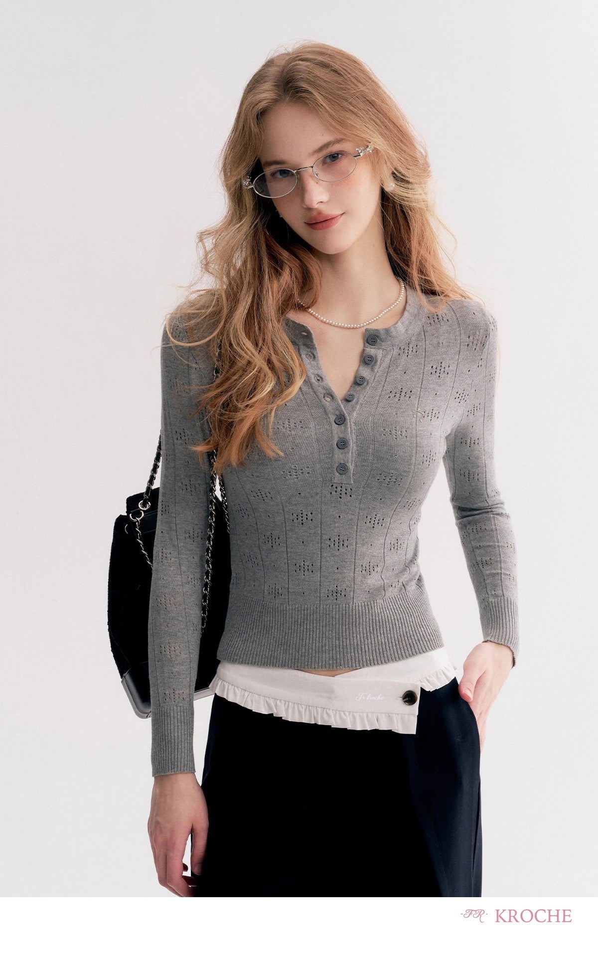 Kroche Round-Neck Slim-Fit Knit Top