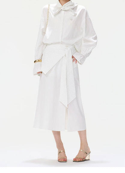 CYNR Bow-Tie Blouse and Skirt Set