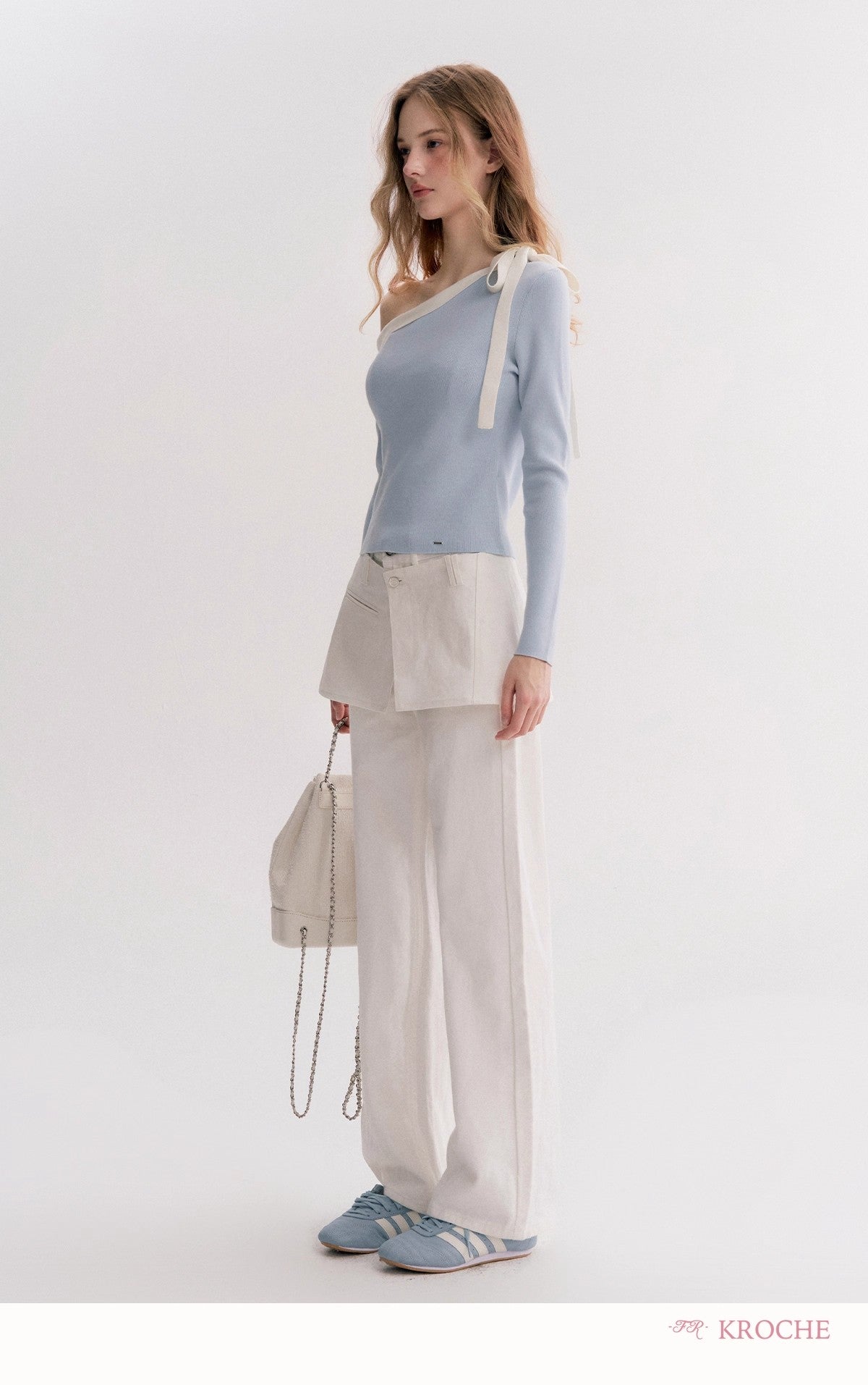Kroche Denim straight-leg jeans ( skirt panel removable )