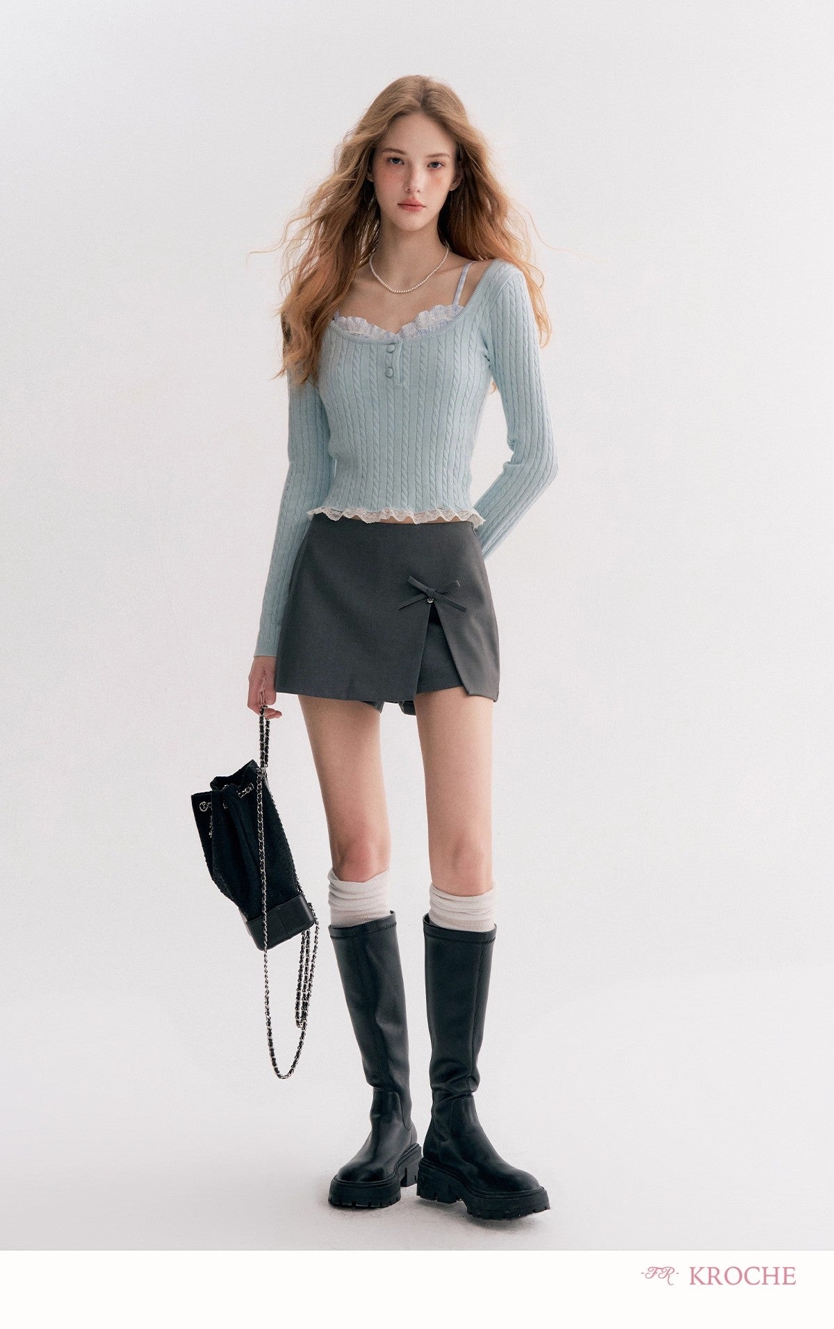 Kroche Bow-Accented A-Line Short Culottes