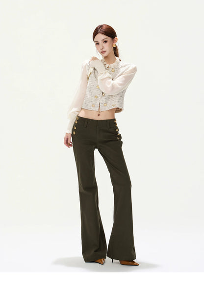 CYNR Vintage Low-Rise Flare Pants
