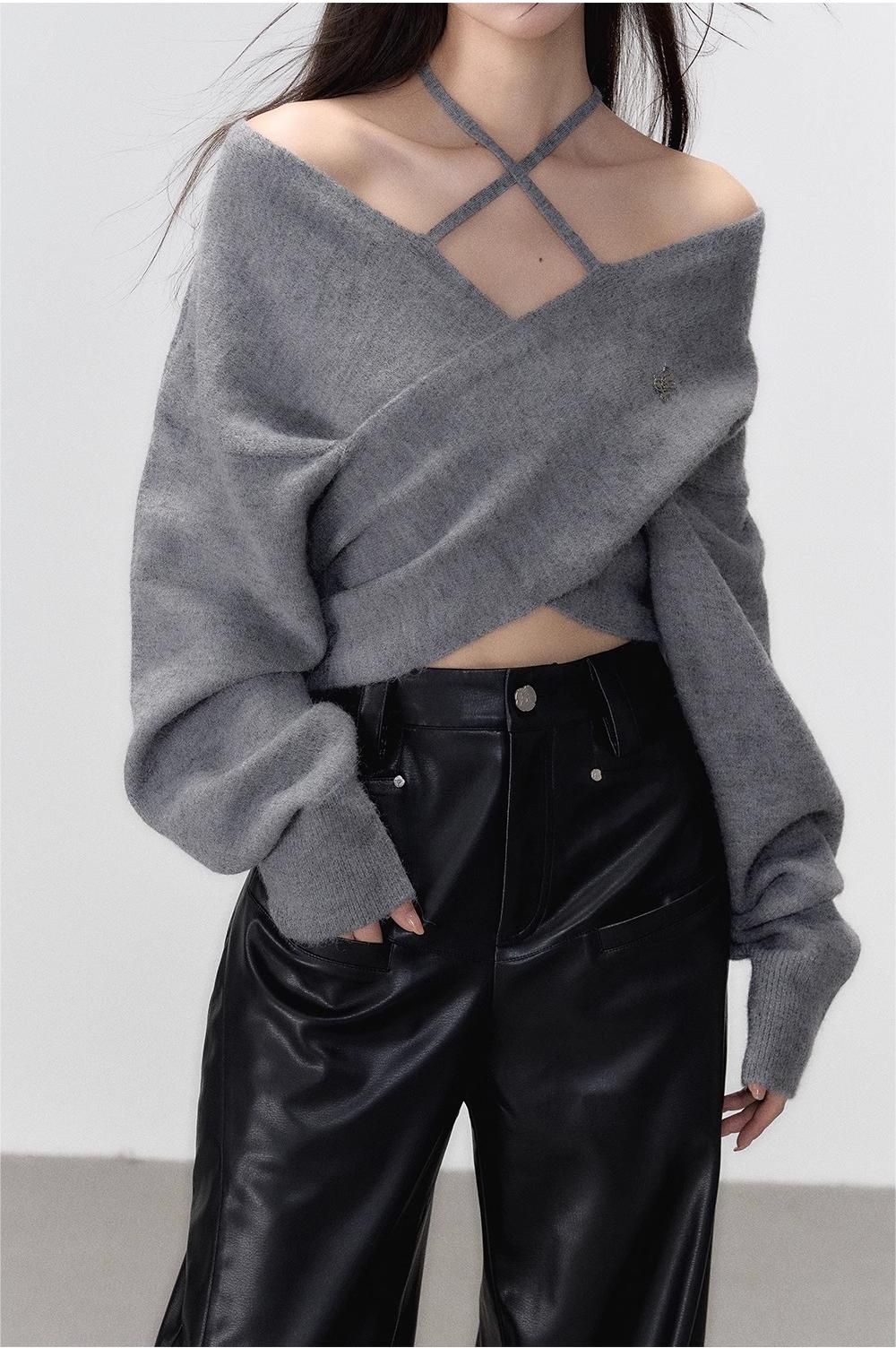 VIA PITTI in stock Sale [Best Seller] Off Shoulder Knit Top