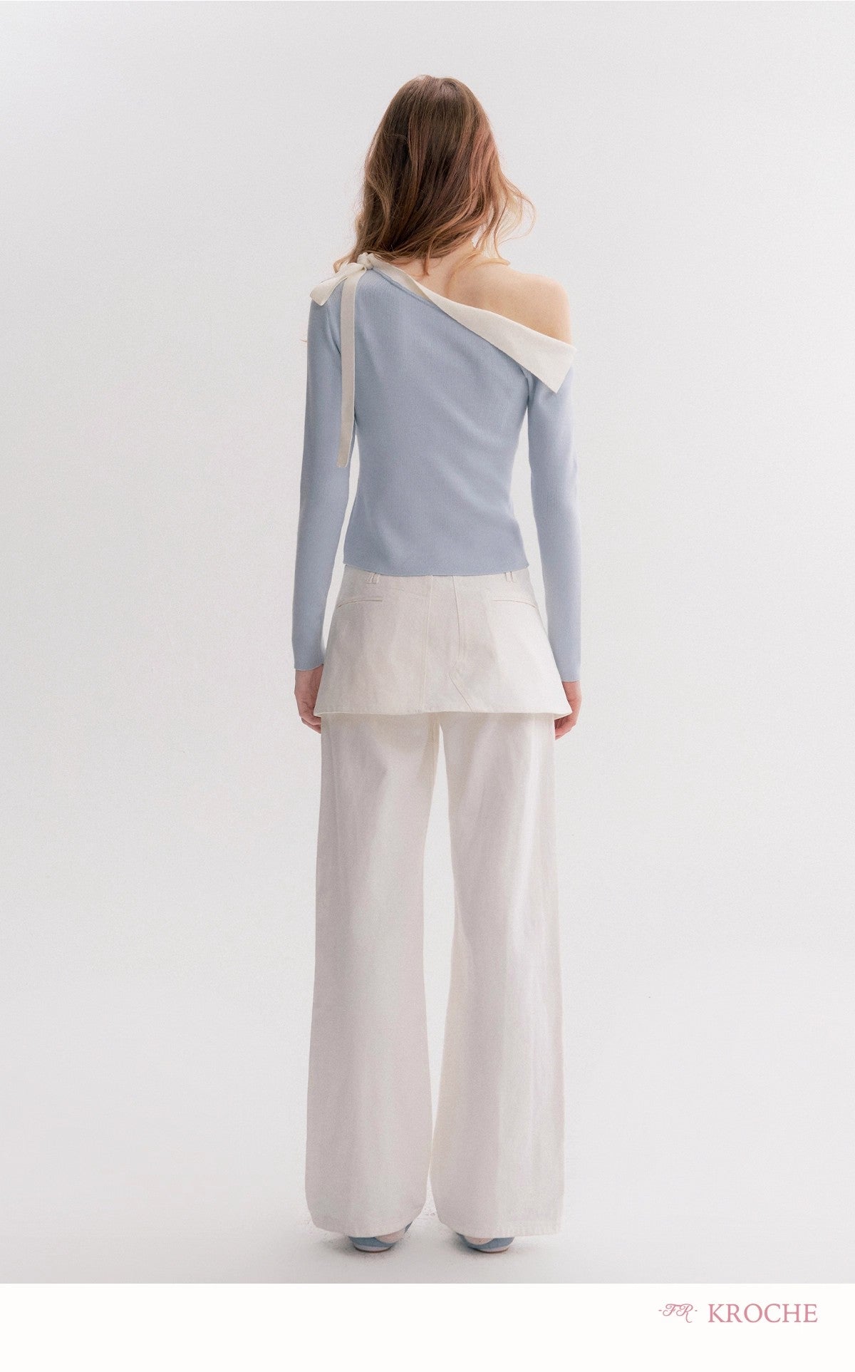 Kroche Denim straight-leg jeans ( skirt panel removable )