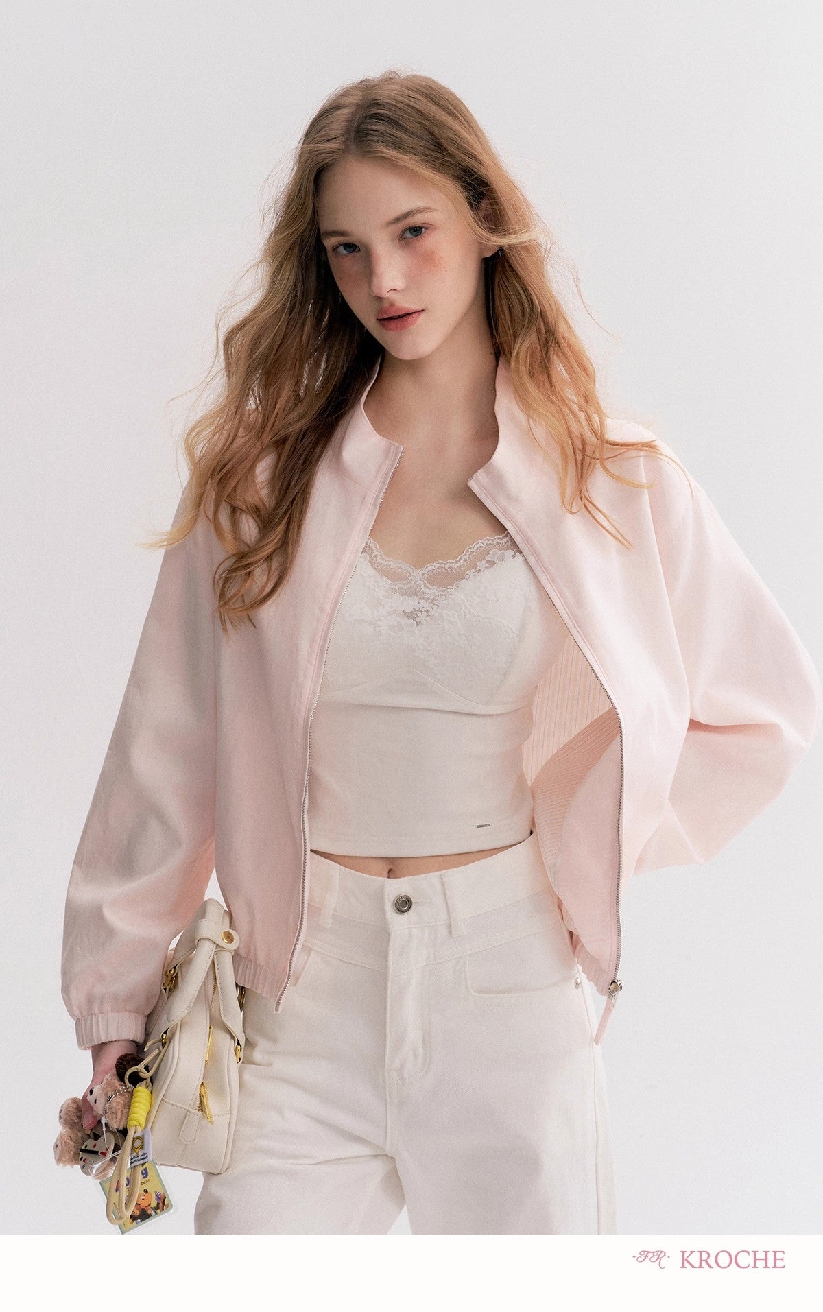Kroche Ribbed Oversized Bomber Jacket