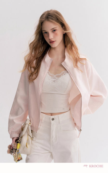 Kroche Ribbed Oversized Bomber Jacket