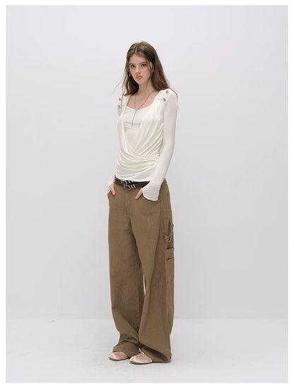 VIA PITTI VIACTP6296 Long-Sleeve Surplice Top