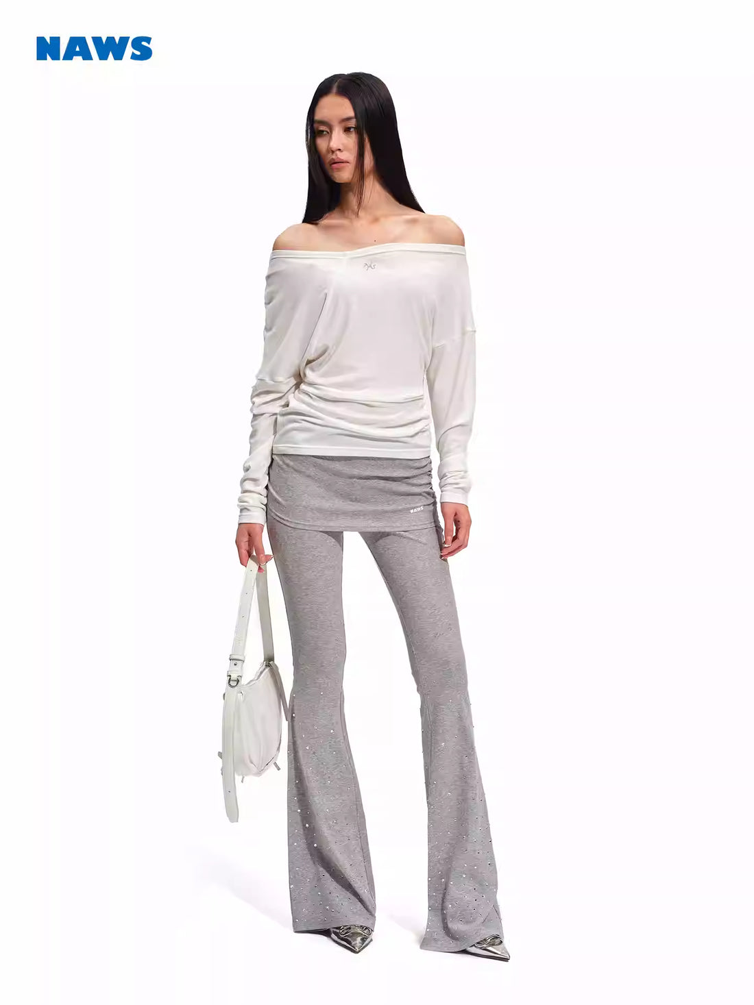 NAWS Micro transparent off shoulder top