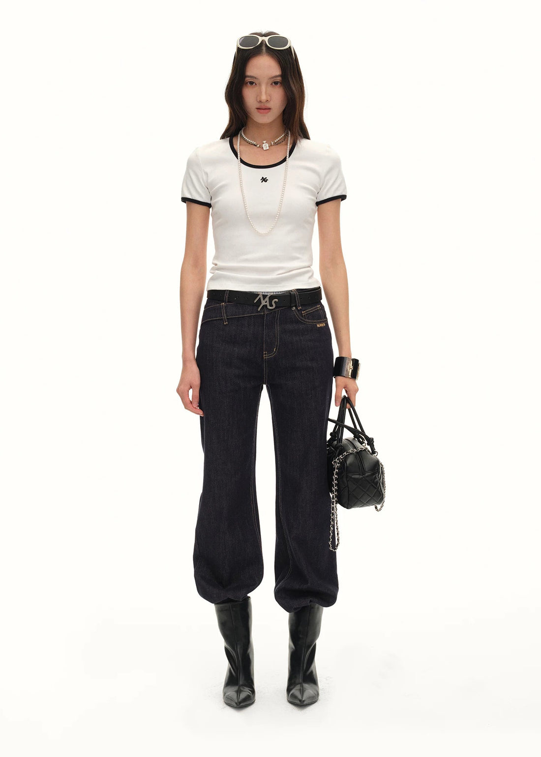 NAWS Color blocking round neck slim fit sports T-shirt