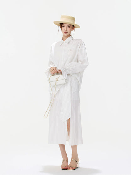 CYNR Bow-Tie Blouse and Skirt Set