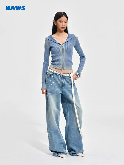 NAWS Make old slim fit knitted cardigan