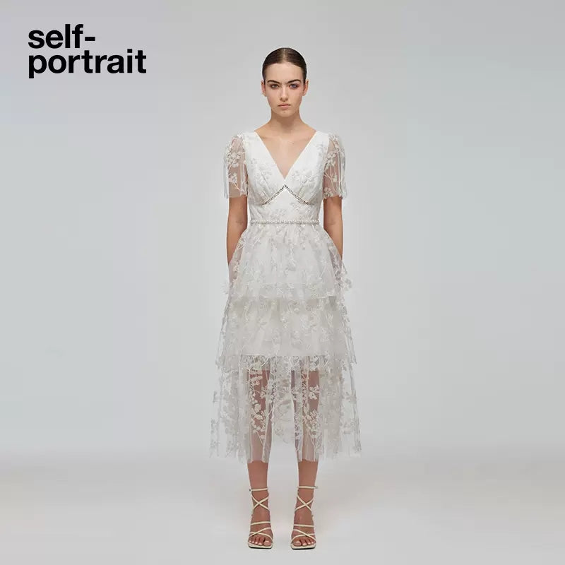 Self-Portrait Pearl lace dress